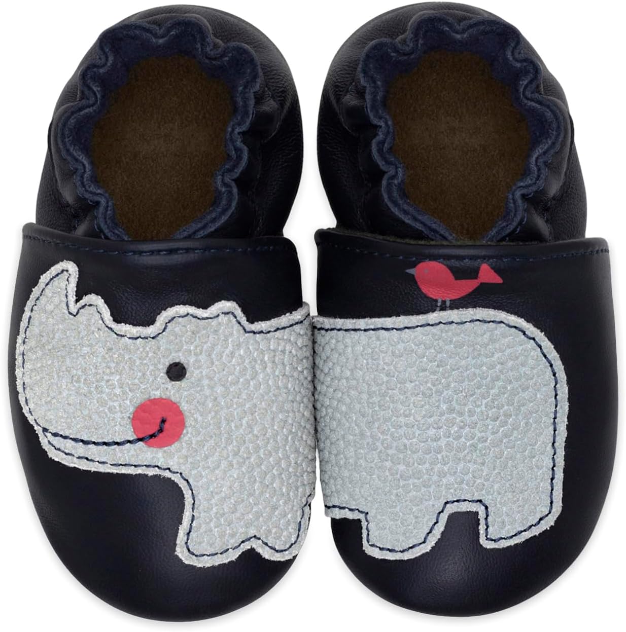 

Пинетки Robeez для мальчиков и мягкие обувь с противоскользящей подошвой для кроватки, тапочки-мокасины для младенцев и малышей, 0-24 месяца, темно-синий