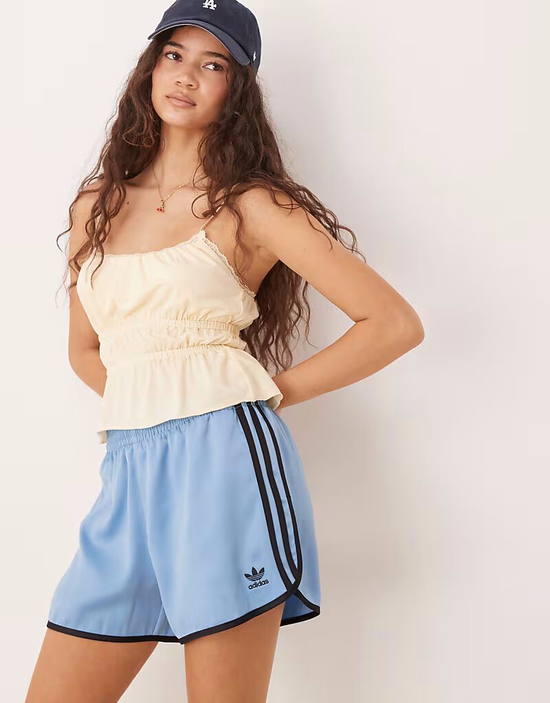 

Шорты Adidas Originals 3 stripe sprinter синего цвета