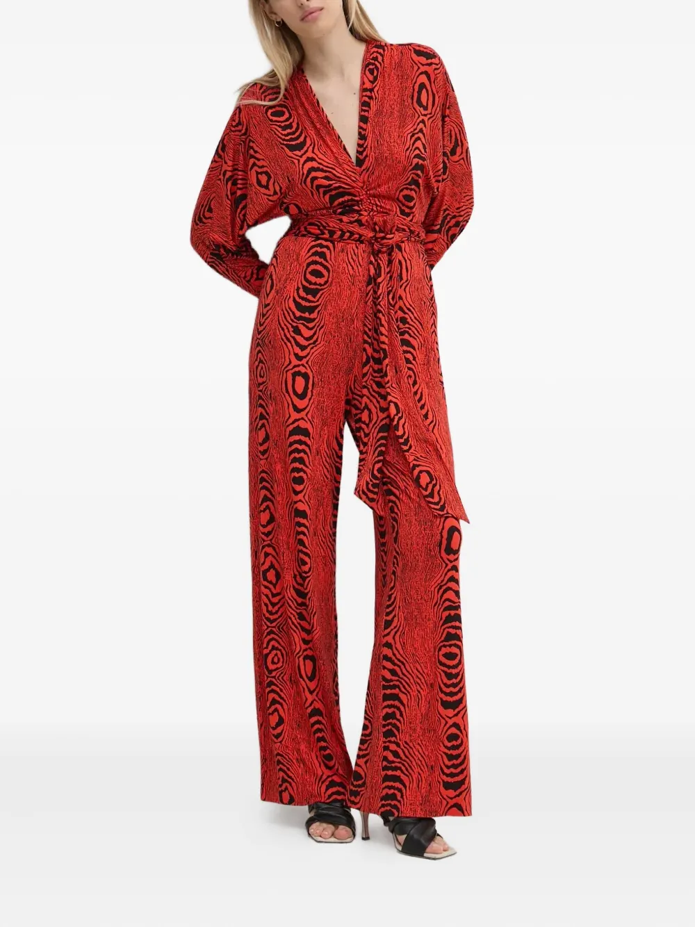 

Комбинезон с поясом на талии и узором Dvf Diane Von Furstenberg, красный
