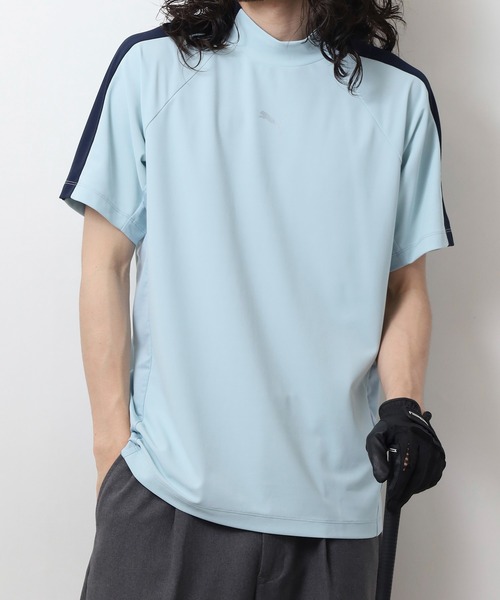 

Футболка с высоким воротником-стойкой, технологичный крой, материал с эффектом стрейч PUMA, синий