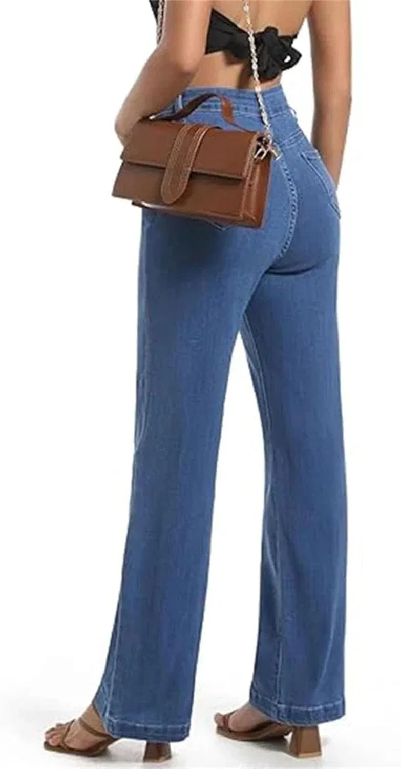 Джинсы High Waist Retro Slim Fit, белый — фото 4