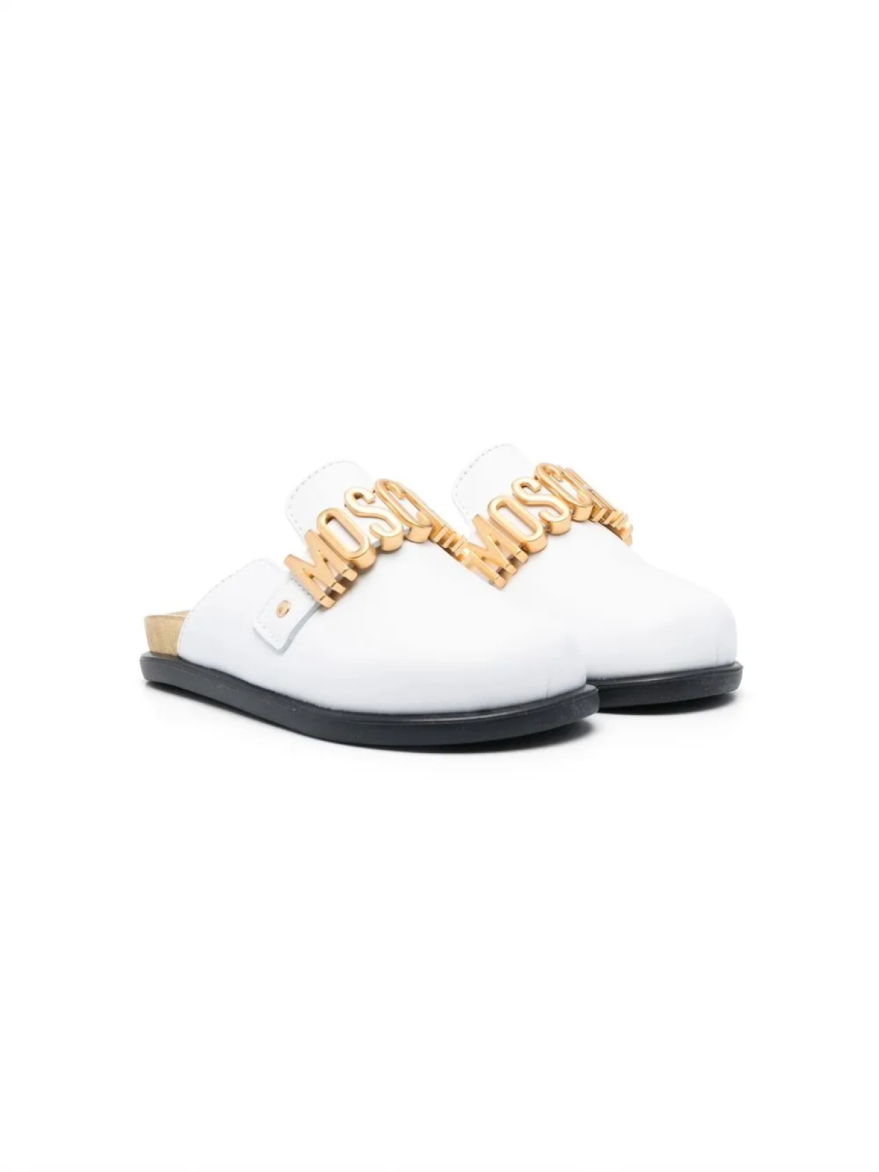 

Moschino Kids шлепанцы с логотипом, белый