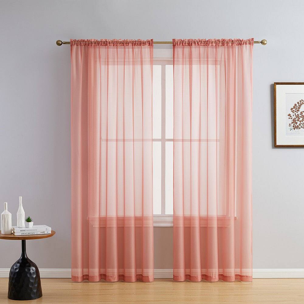 

Карманные панели для штор с прозрачной вуалью THD Essentials — набор из 2 шт., цвет Blush Pink