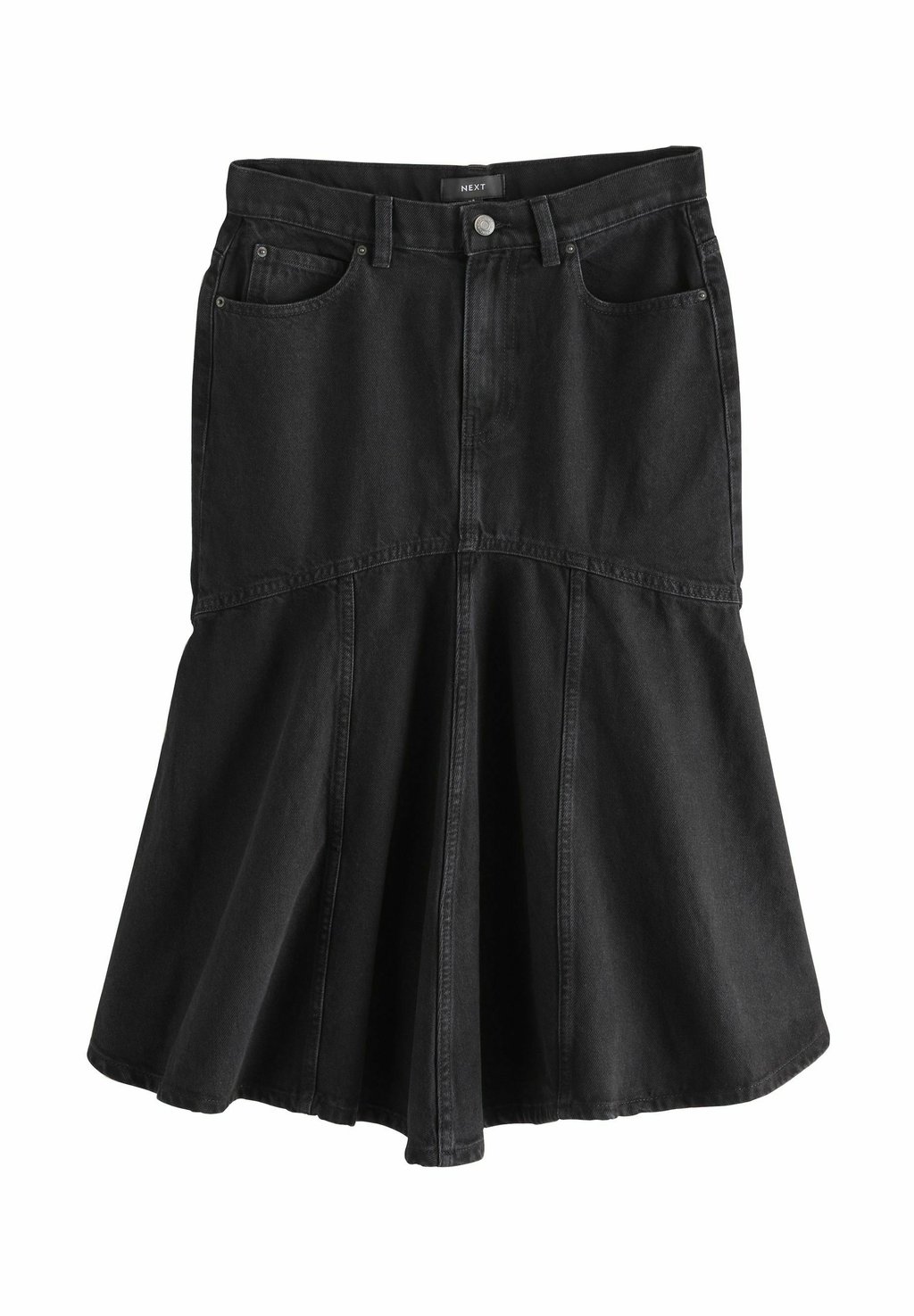 

Юбка А-силуэта REGULAR FIT-FISHTAIL MIDI - Denim skirt Next, черный