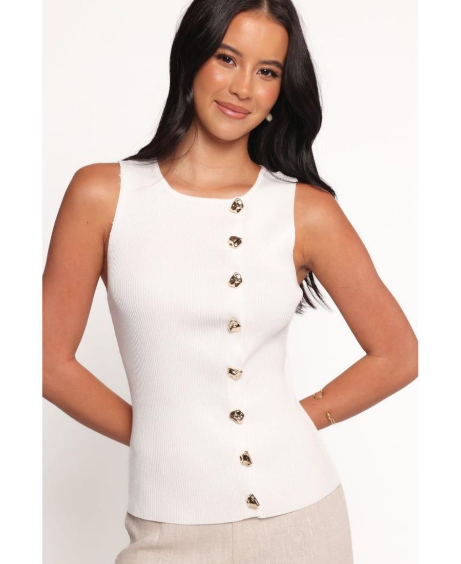 

Женский вязаный жилет Lysa Petal and Pup, White