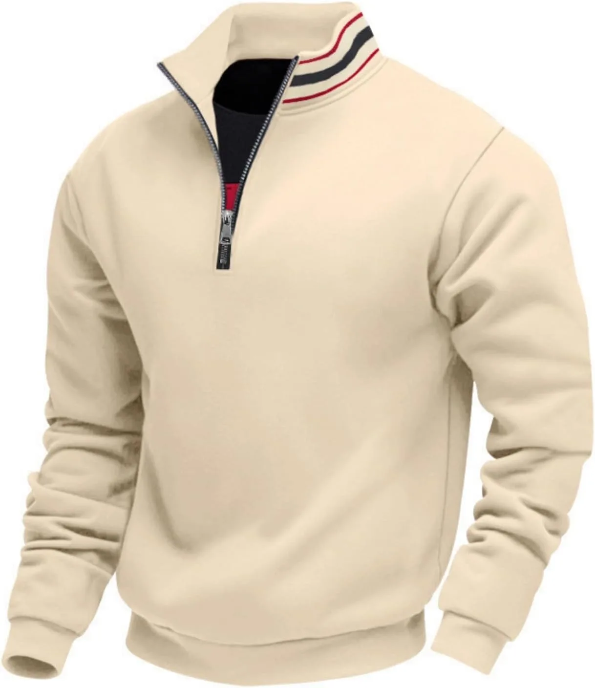 

Мужской свитер с воротником стойкой и молнией на четверть