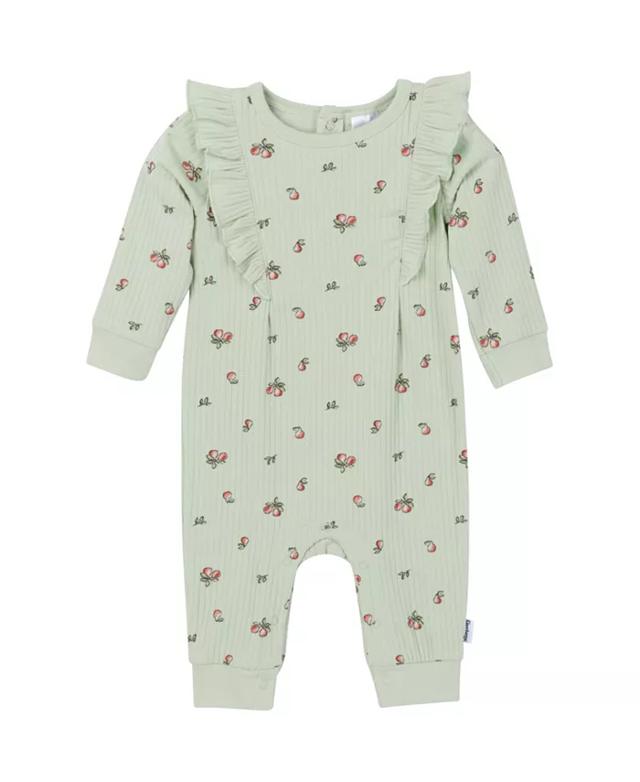 

Детский ромпер с рюшами и длинными рукавами для девочек Gerber, зеленый