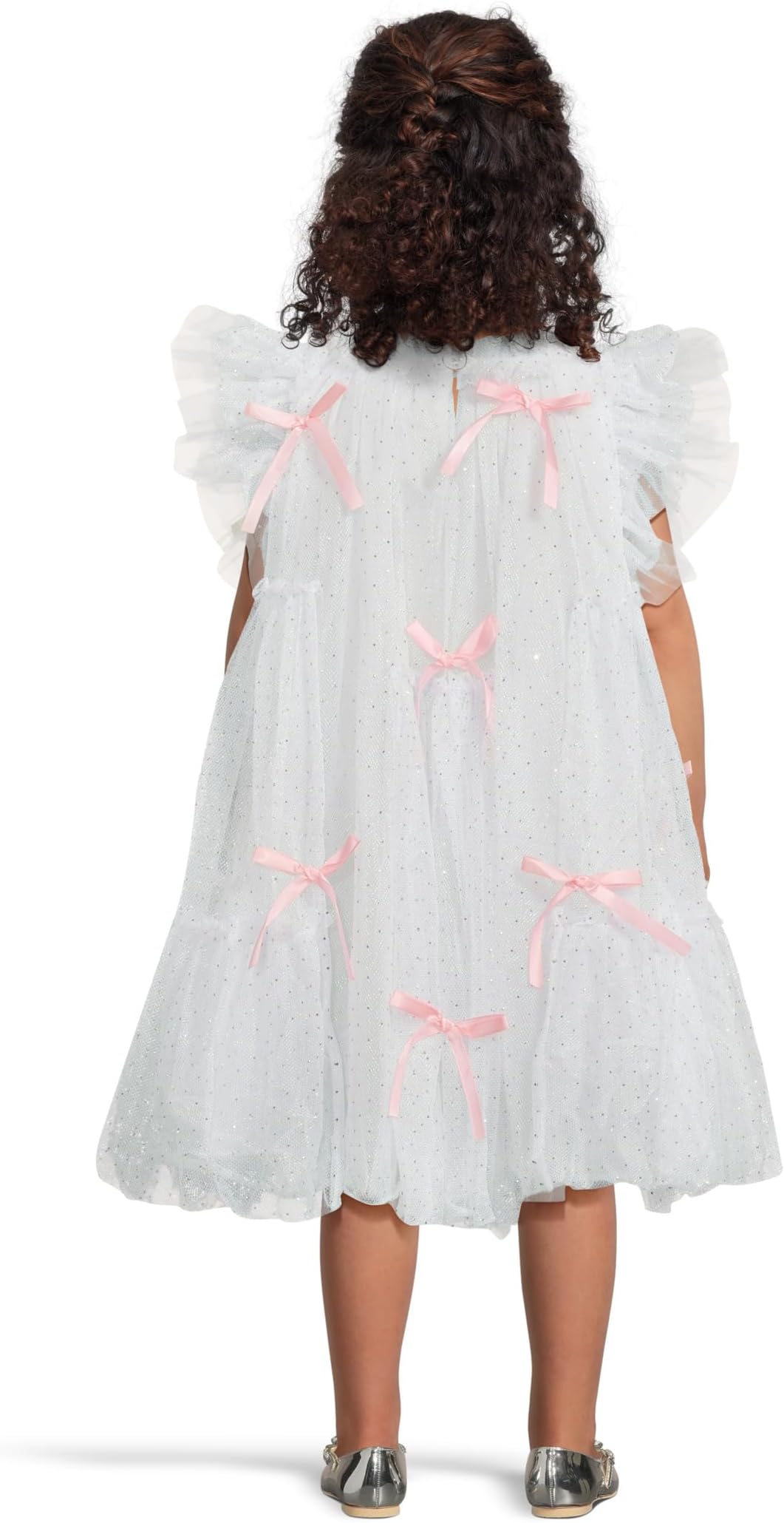 Платье Lola and The Boys Jolie Bow Shimmer Dress, белый — фото 2