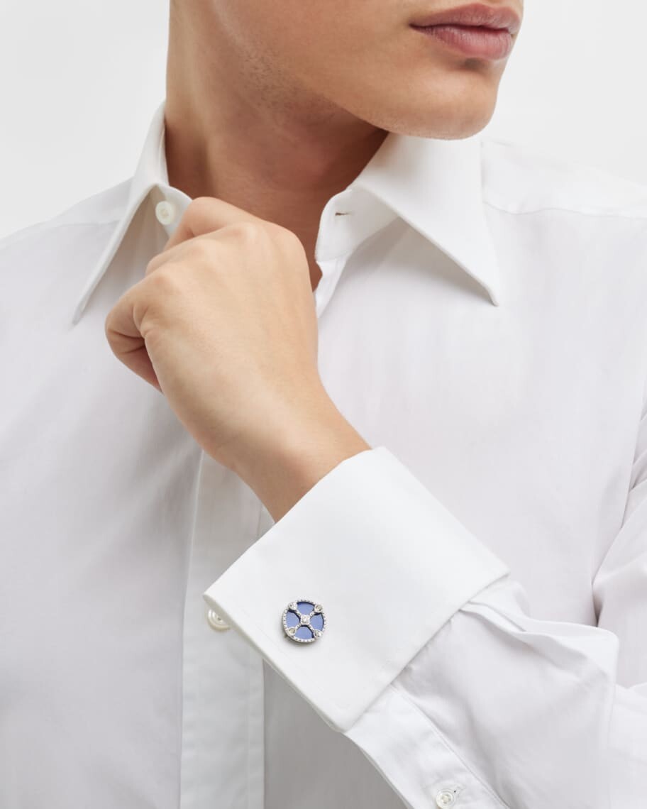 

Мужские запонки Romero синей эмали с бриллиантами и сапфирами Armenta