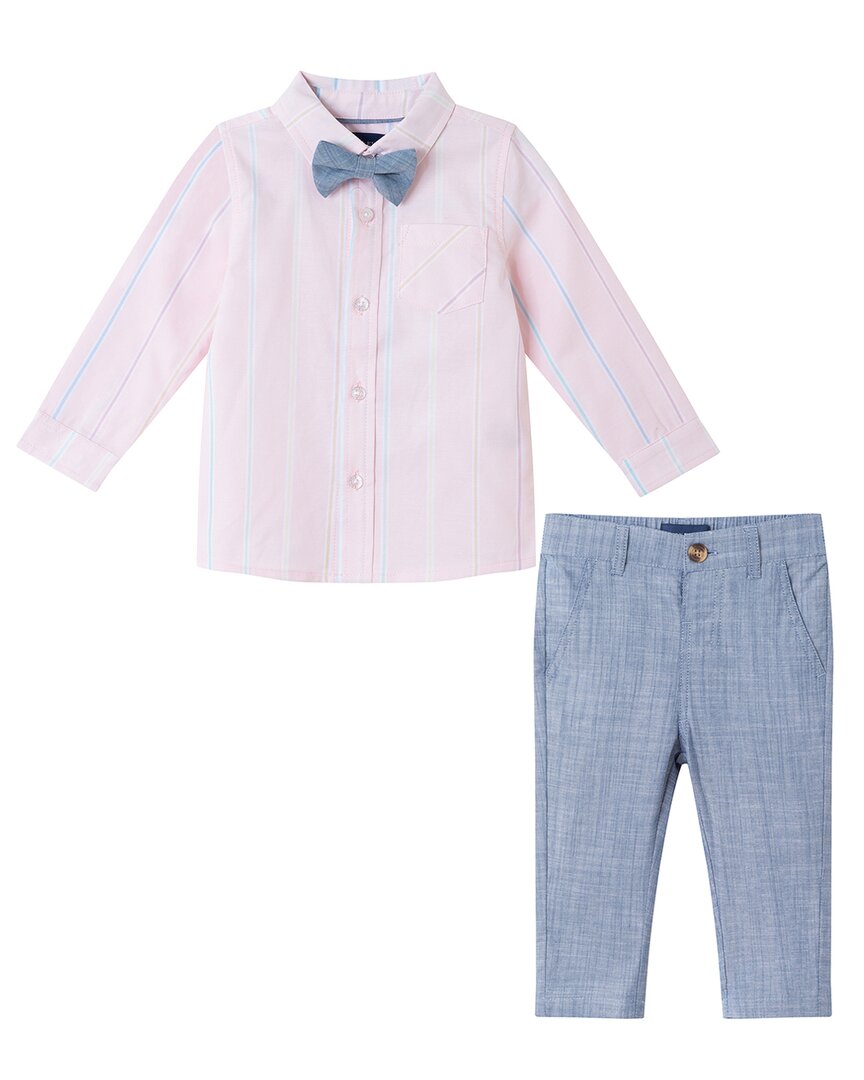 

Andy & Evan Оксфордский полосатый комплект с пуговицами, розовый