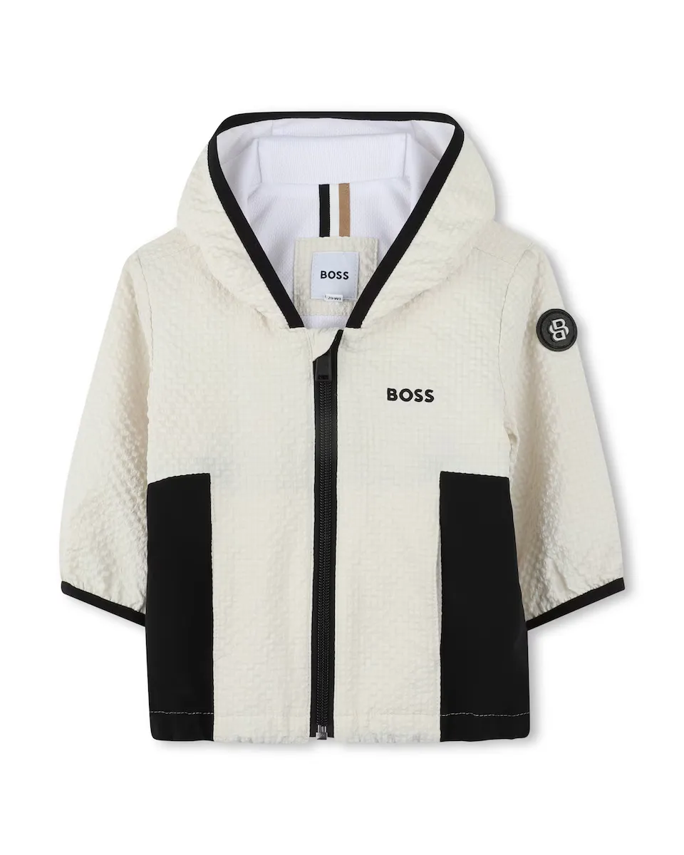 

Плащ для мальчика белого цвета BOSS Kidswear, белый