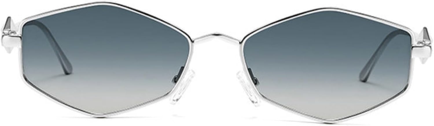 

Солнцезащитные очки Willochra Fashion Rimless Polygon для женщин и мужчин, классические винтажные, неправильной формы, черные, шестиугольные, с защитой от УФ-излучения UV400, C6