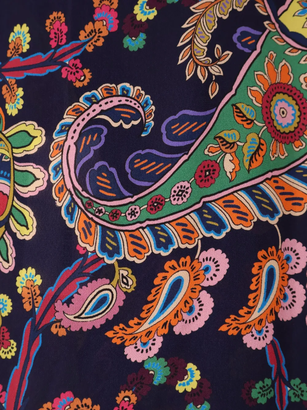 Блузка с оборками и узором "пейсли" Etro, синий — фото 3