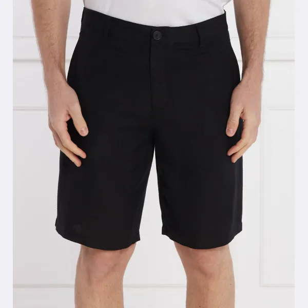 

Льняные шорты стандартного кроя Armani Exchange, черный