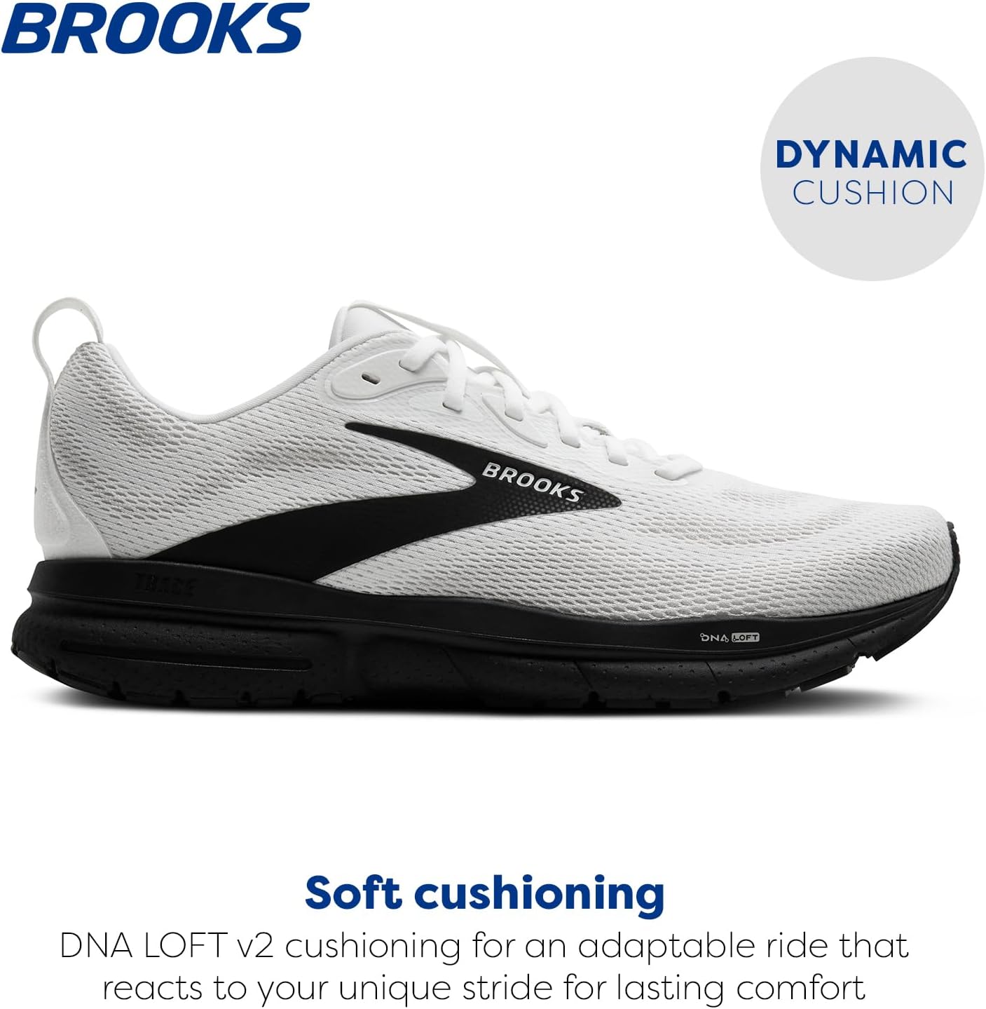 Мужские нейтральные беговые кроссовки Brooks Trace 4, белый/черный — фото 2