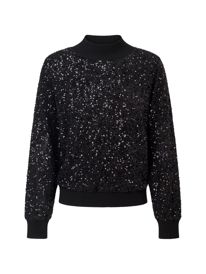 

черный свитер с круглым вырезом и пайетками CASH-MERE.CH