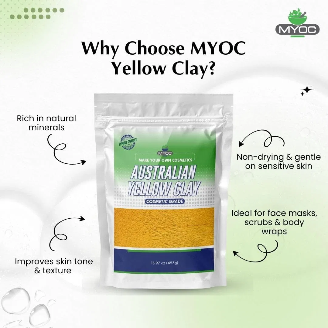Маска для лица из желтой глины Australian Yellow Clay, Myoc, 453 г — фото 3