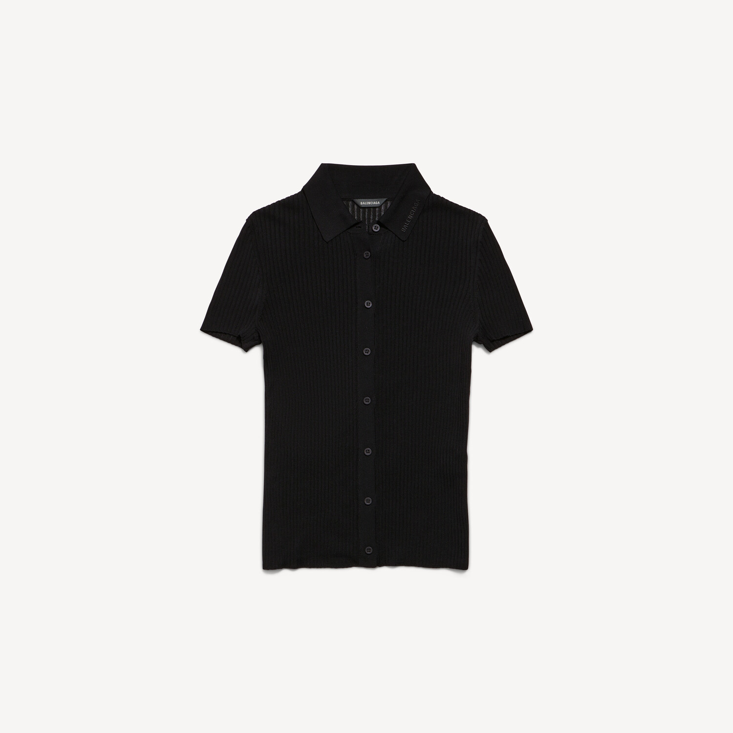 

BALENCIAGA Женская рубашка с коротким рукавом черного цвета