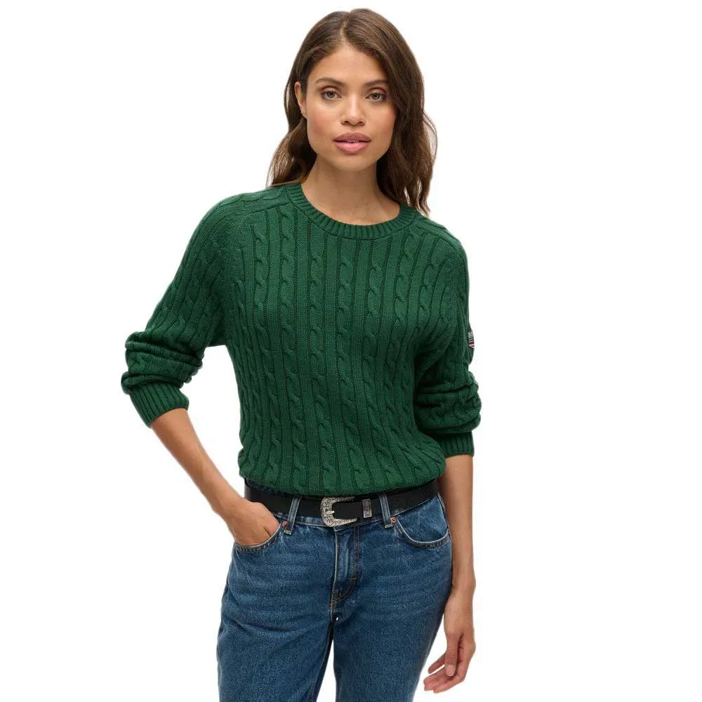 

Свитер Superdry Slouchy Cable, зеленый