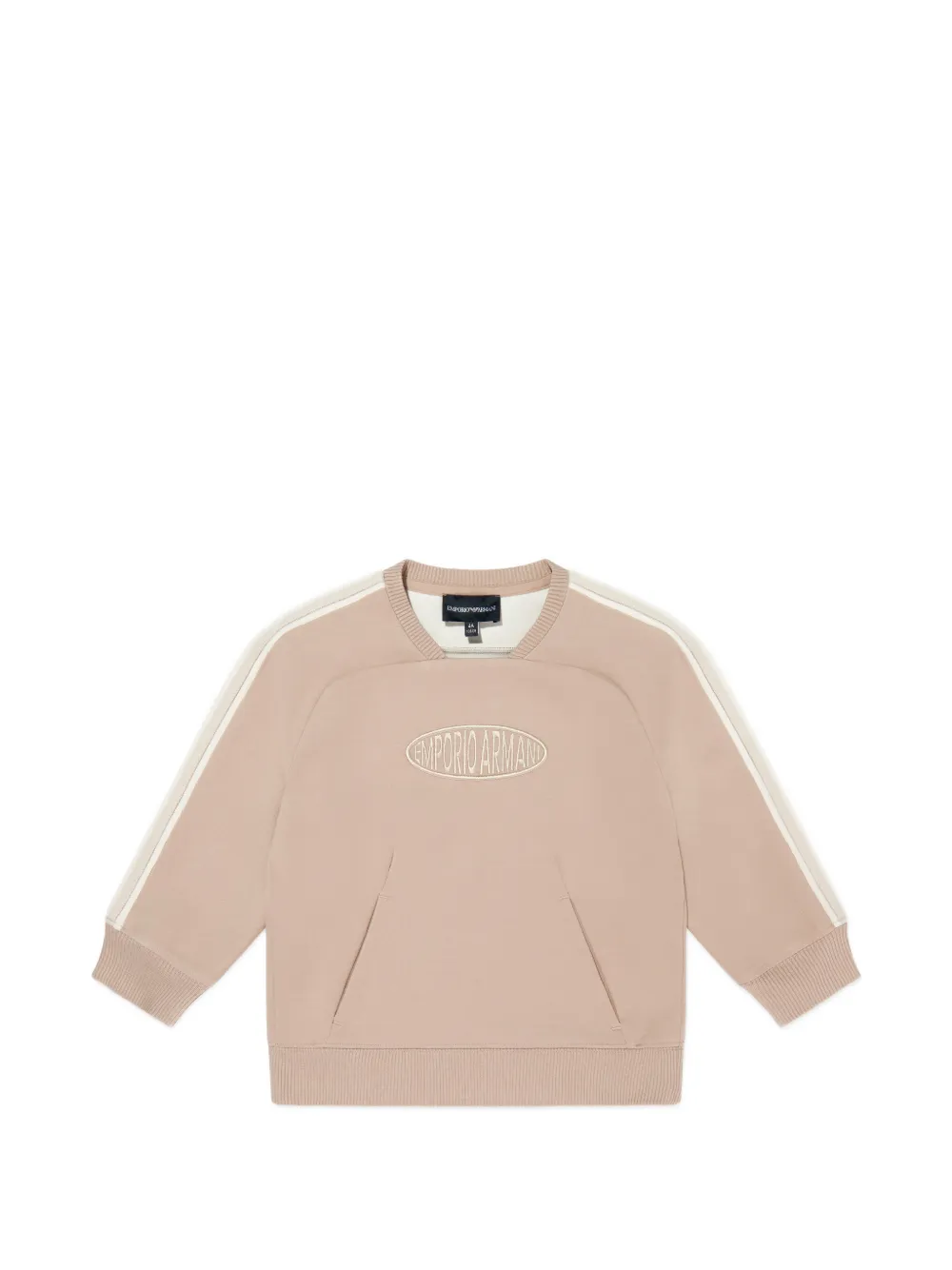 

Топ с нашивками и полосками Emporio Armani Kids, бежевый