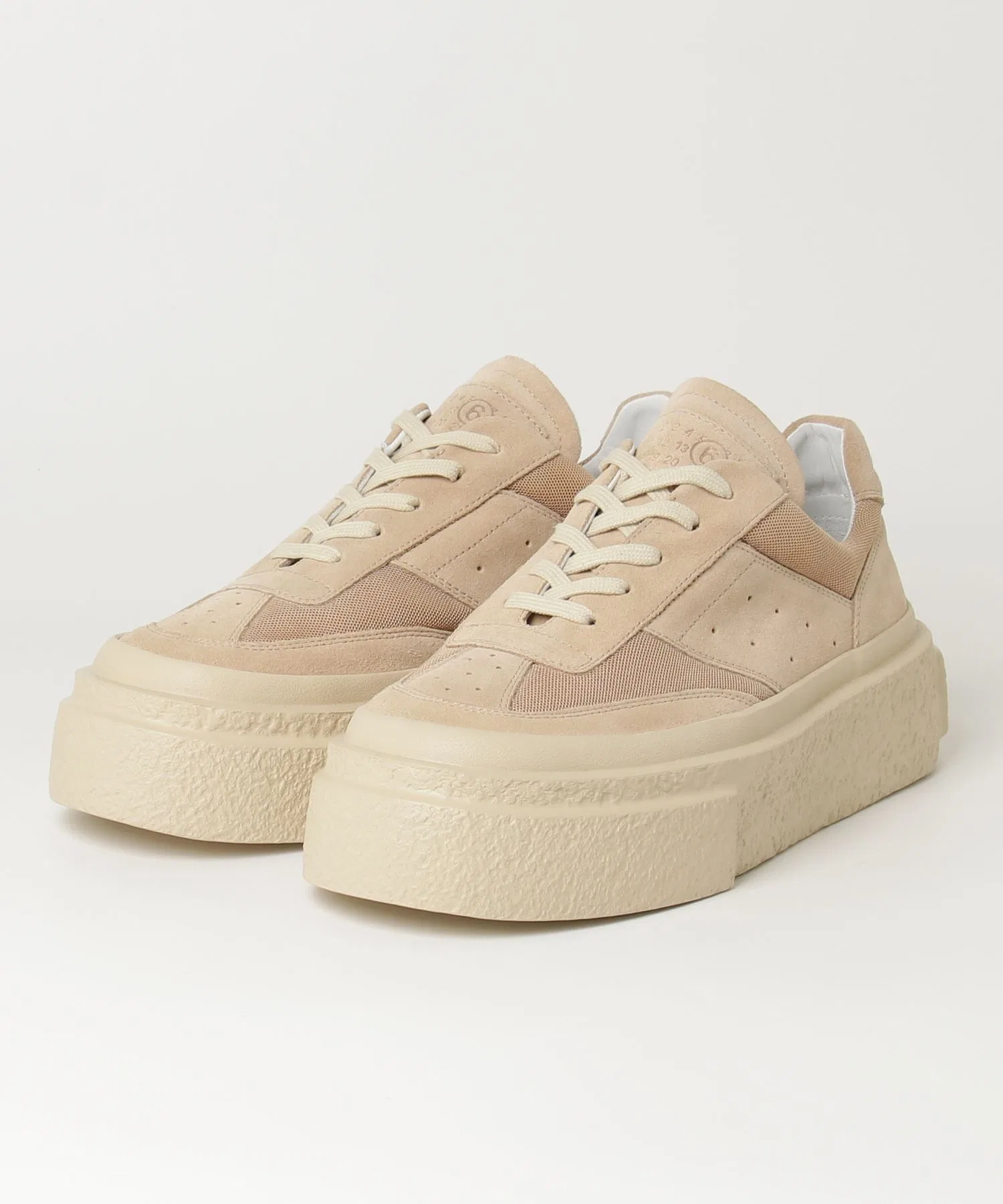 Мужские кроссовки на платформе MM6 Maison Margiela SH1WS0013 бежевые — фото 4