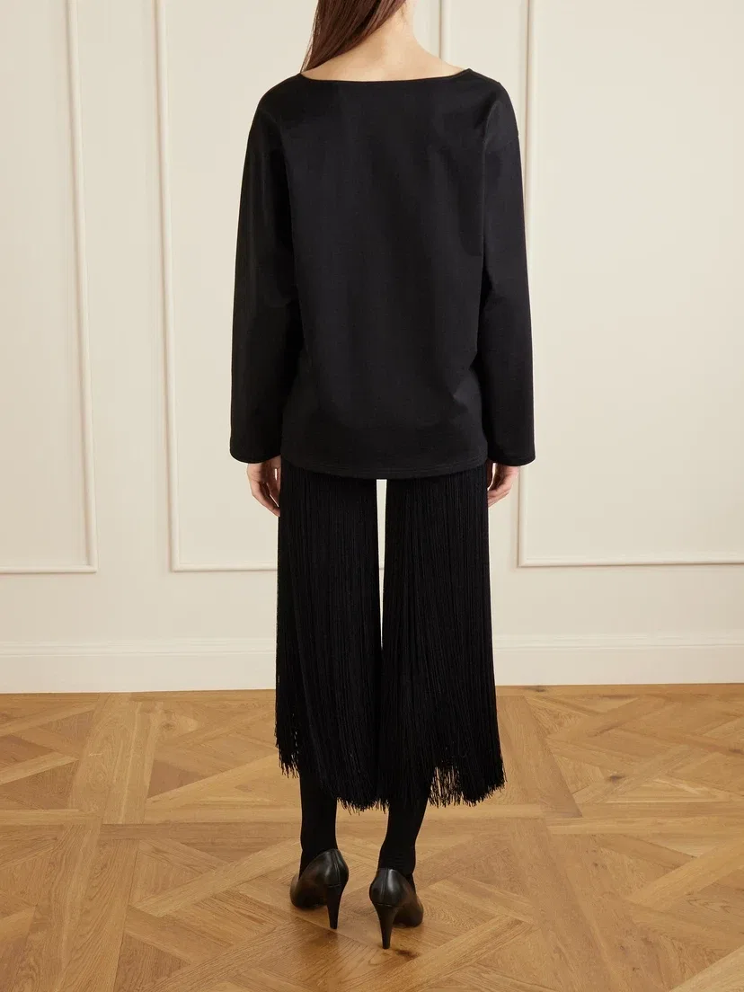 Футболка из хлопкового джерси Alaïa, черный — фото 3
