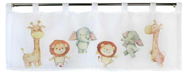 

Панельная штора Delindo Lifestyle Bistrogardine Zootiere, 120x45 см, белый