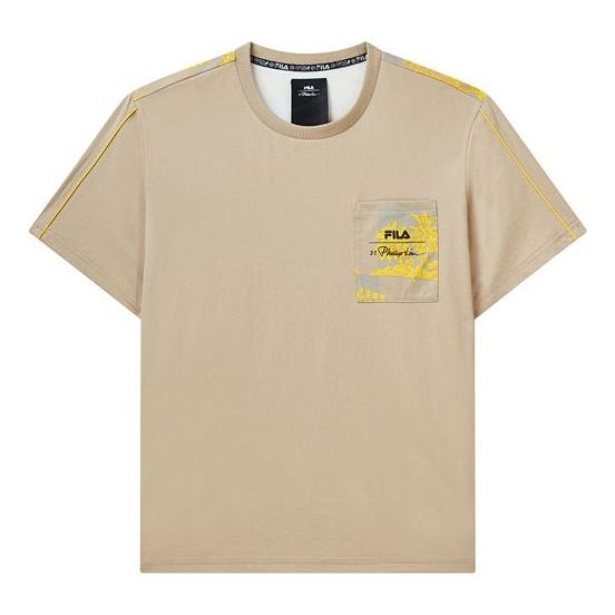 

Футболка x 3.1 phillip lim logo print pocket crewneck sport breathable short sleeve for men brown Fila, коричневый