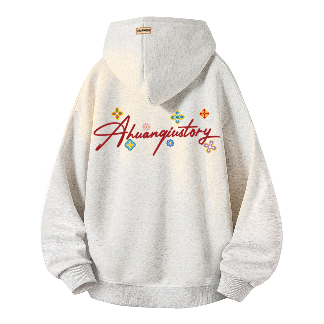 

Толстовка Unisex Hooded Moderate Regular HUANQIU, белый heather серый (heavyweight thickened and fleece-lined)