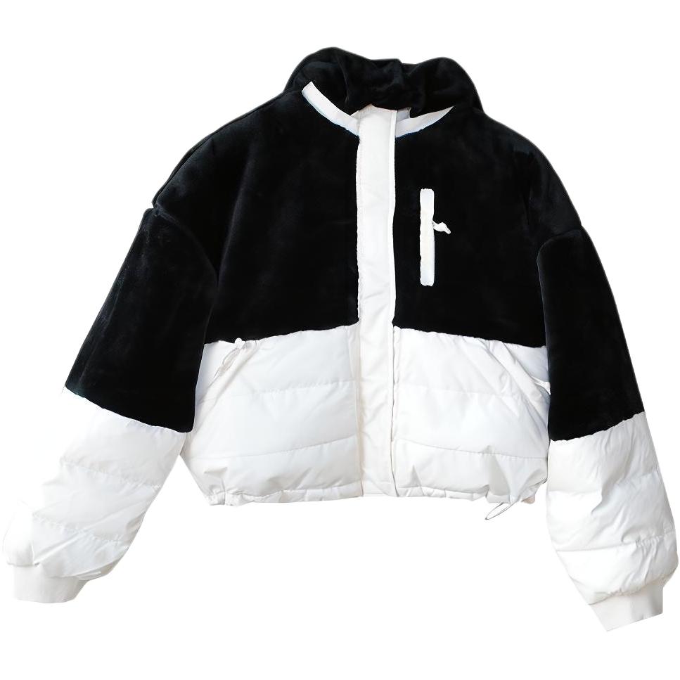 

Пуховик женский черно-белый Converse, Черный, Пуховик женский черно-белый Converse