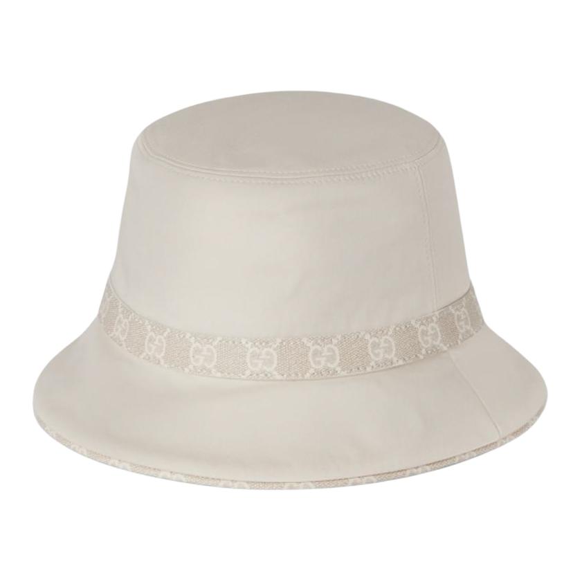 

GUCCI Хлопковая федора с двойной лентой, White