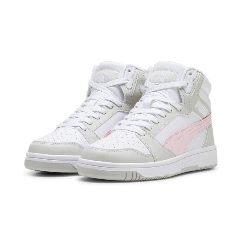 

Кроссовки Rebound V6 Mid Молодежные PUMA White Frosty Pink Sedate Grey, цвет rosa