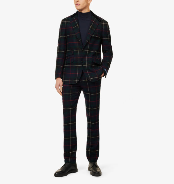 

Шерстяное спортивное пальто классического кроя с заостренными лацканами и карманами-клапанами Polo Ralph Lauren, мультиколор