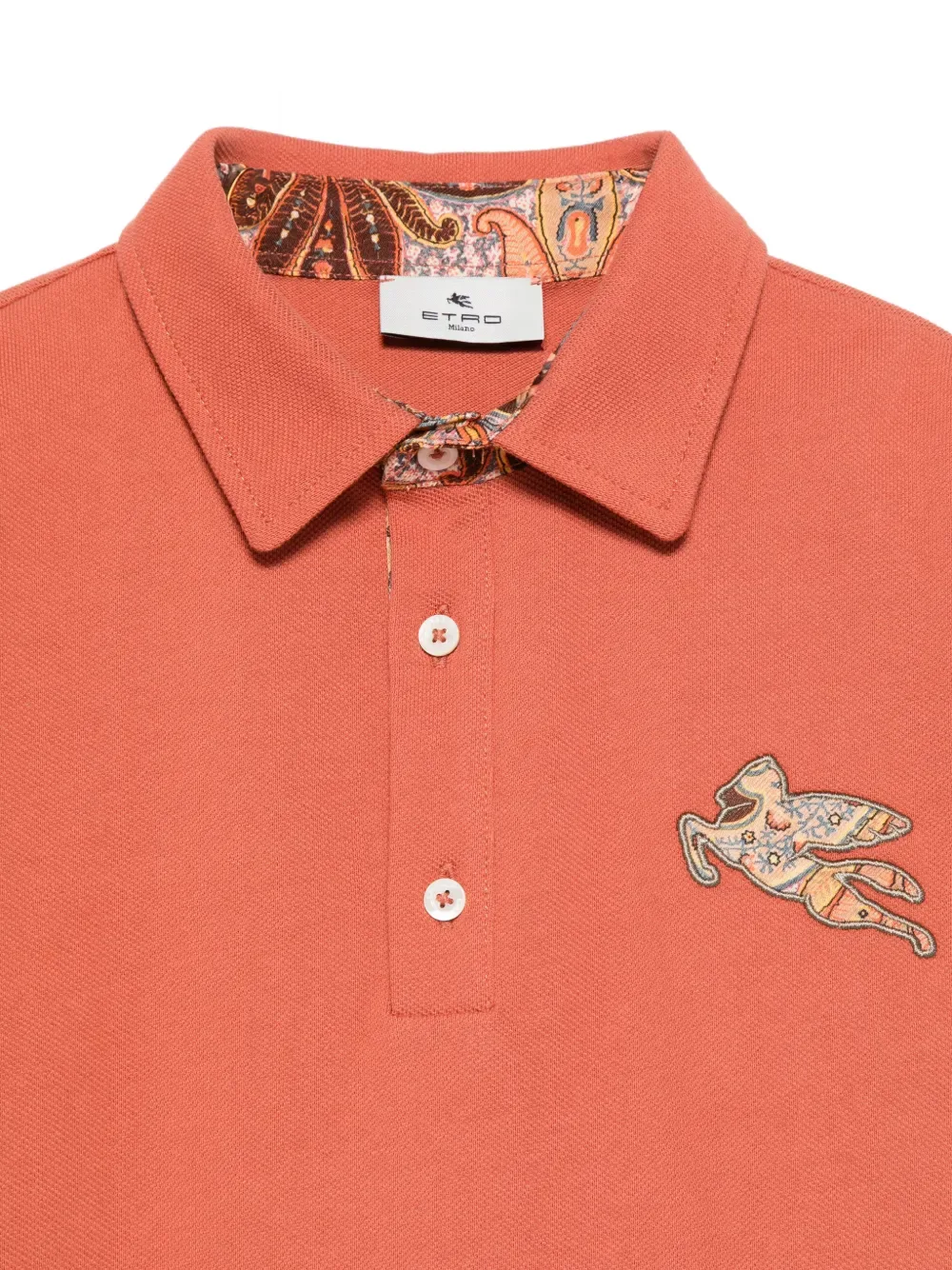 Поло с нашивкой-логотипом ETRO KIDS, оранжевый — фото 3