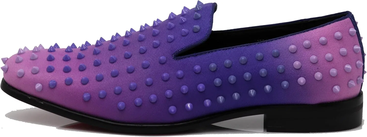 Мужские туфли-слипоны USOP Spike Gradient, классические туфли для смокинга Enzo Romeo, Purple — фото 4