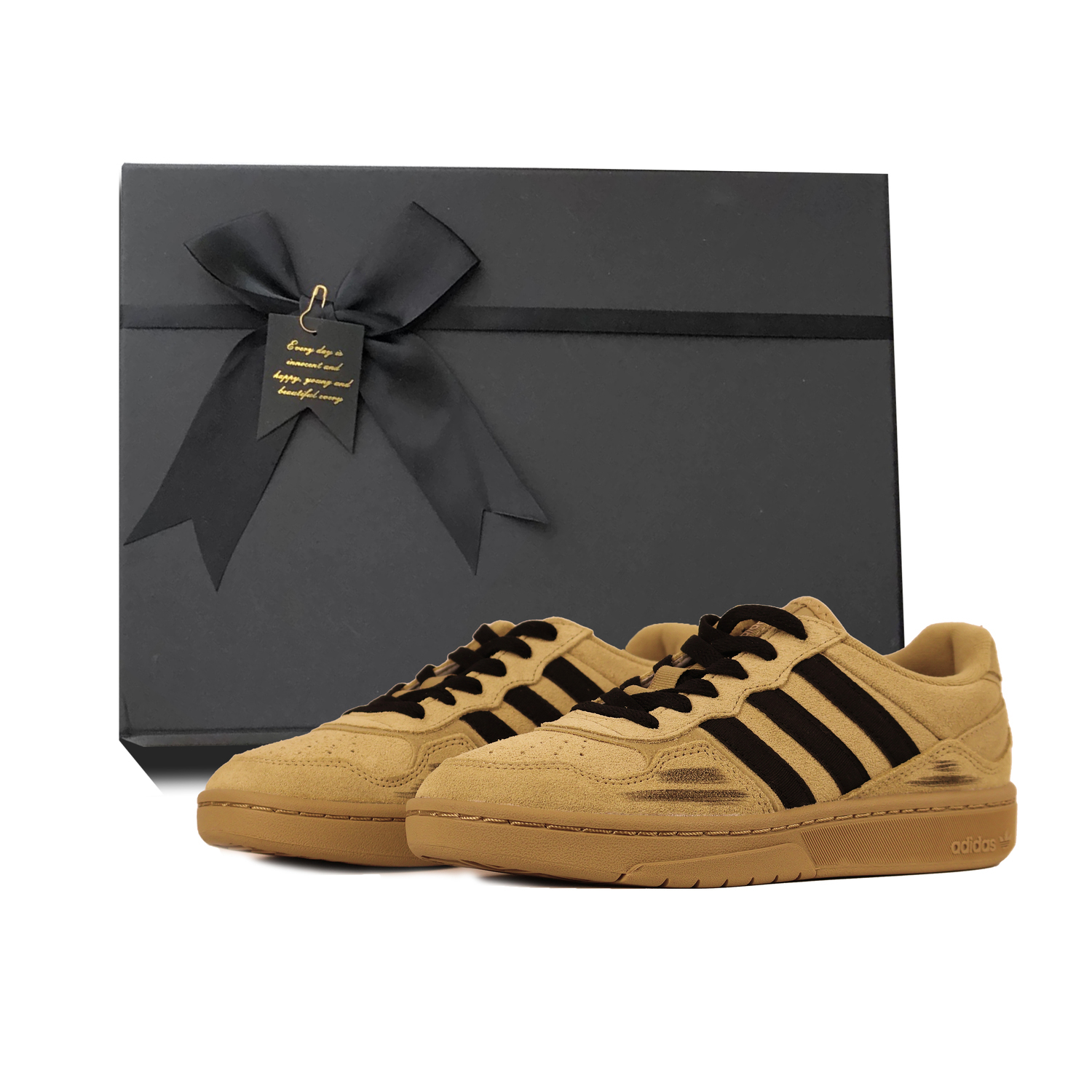 

Courtic Panda Black White, повседневный стиль, устойчивость к истиранию, сбалансированная легкость, низкий верх Adidas Originals, Wheat Gift Box Set