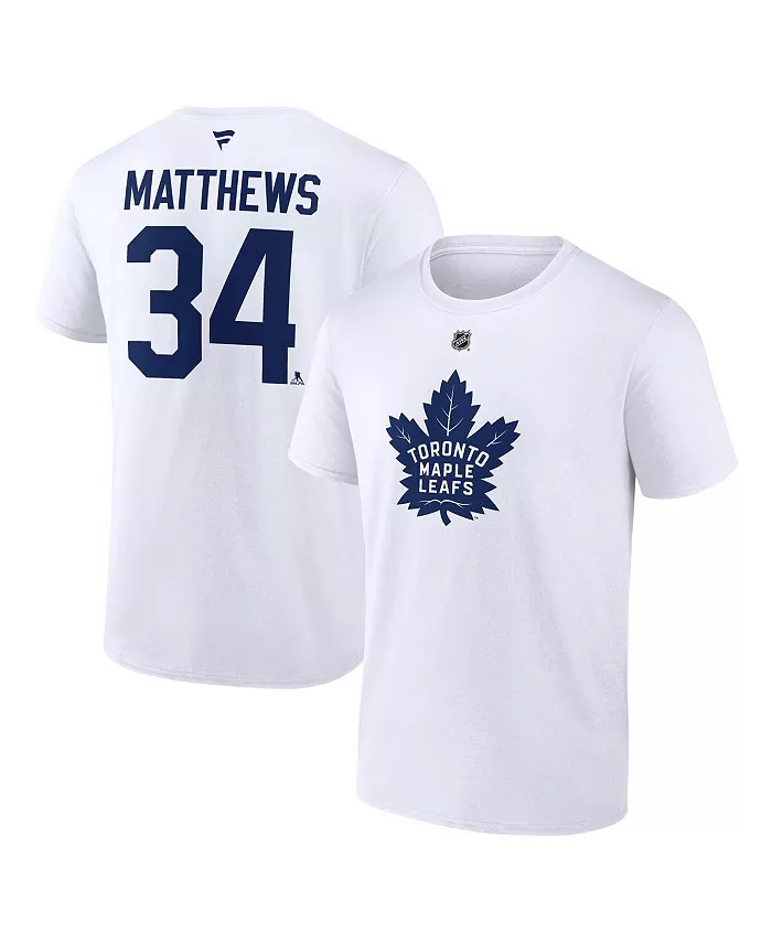 

Мужская футболка Auston Matthews White Toronto Maple Leaf's Authentic Stack Name Number Fanatics
