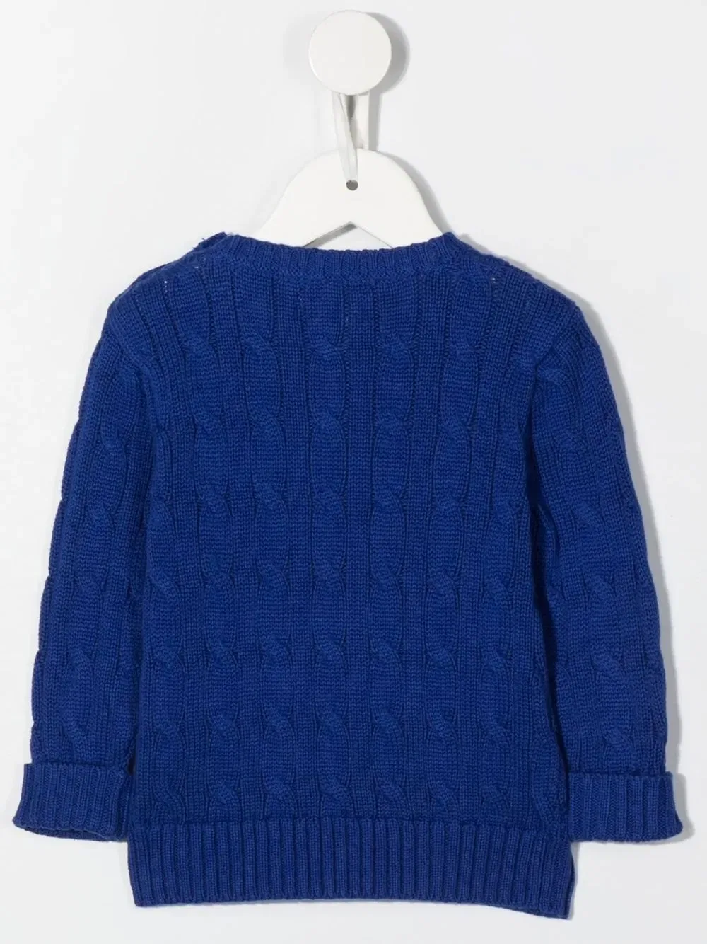 Вязаный джемпер-поло с вышивкой Polo Ralph Lauren Kids, синий — фото 2