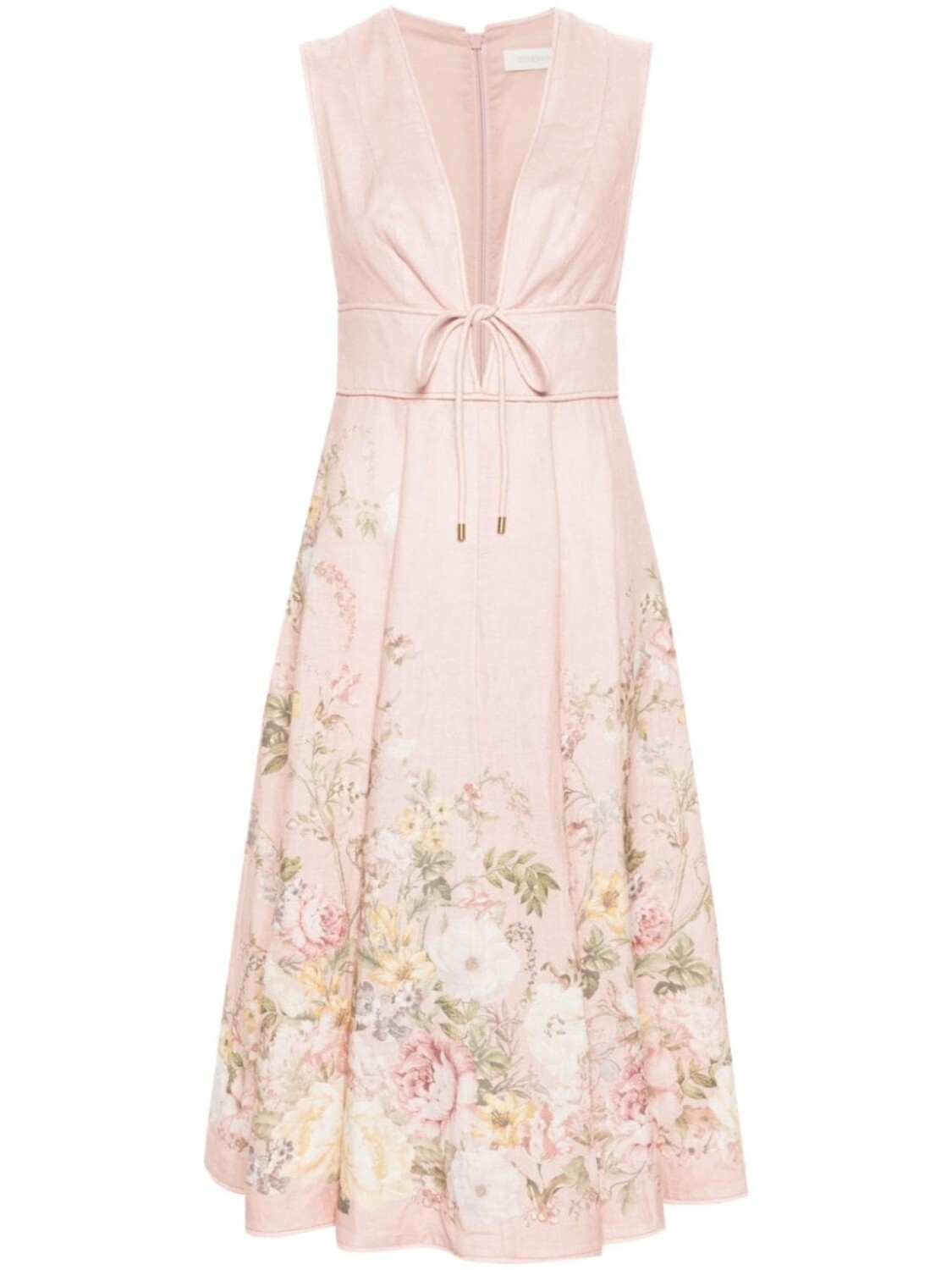 

ZIMMERMANN платье миди Waverly Plunge, розовый