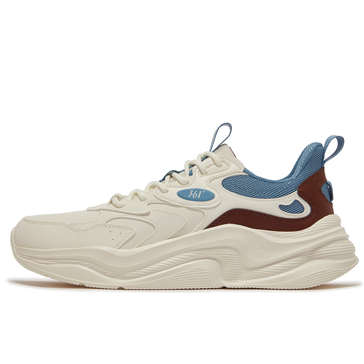 

361° Дышащие и нескользящие низкие повседневные кроссовки Men's White Blue