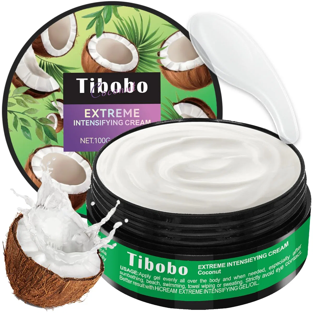 Крем для загара с кокосом 100 г Tibobo
