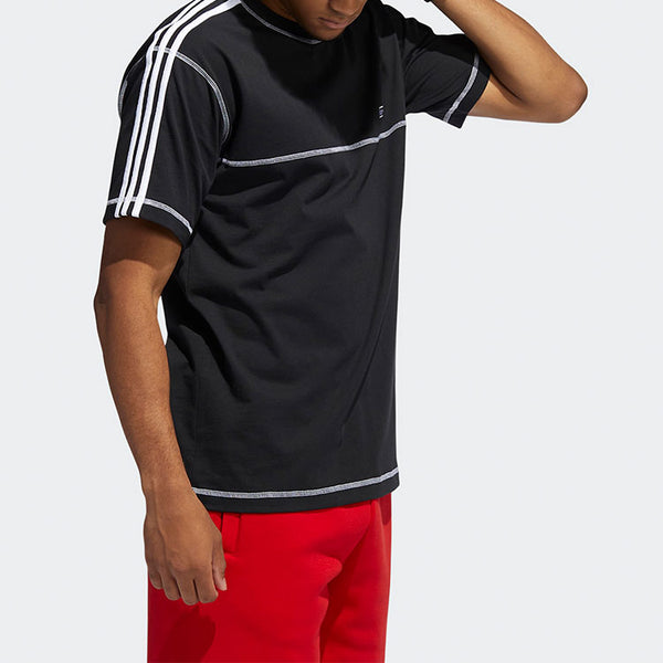 Футболка originals ribbed round neck short sleeve black Adidas, черный — фото 4
