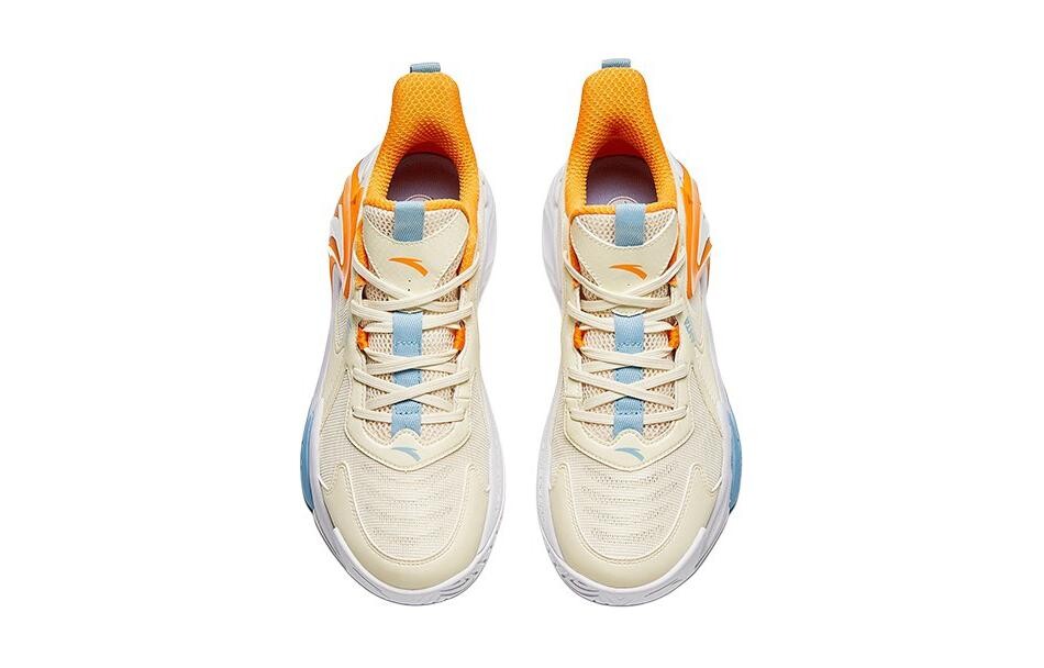 Детские баскетбольные кроссовки GS Low-top Rice White Orange Anta Kids, белый — фото 3
