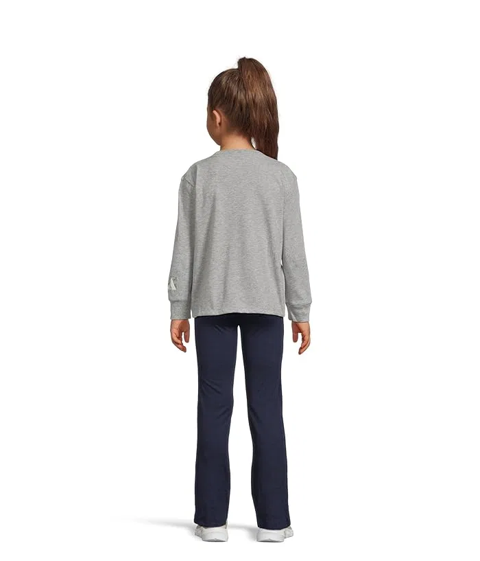 Детский спортивный костюм Graphic Heather Tee Flare Pant Set Adidas Kids, Medium Grey Heather — фото 2