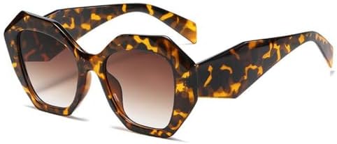 

Крупные солнцезащитные очки неправильной формы для женщин, уникальные многоугольные солнцезащитные очки для мужчин, модные солнцезащитные очки в крупной оправе MTZJH, C3leopardbrown