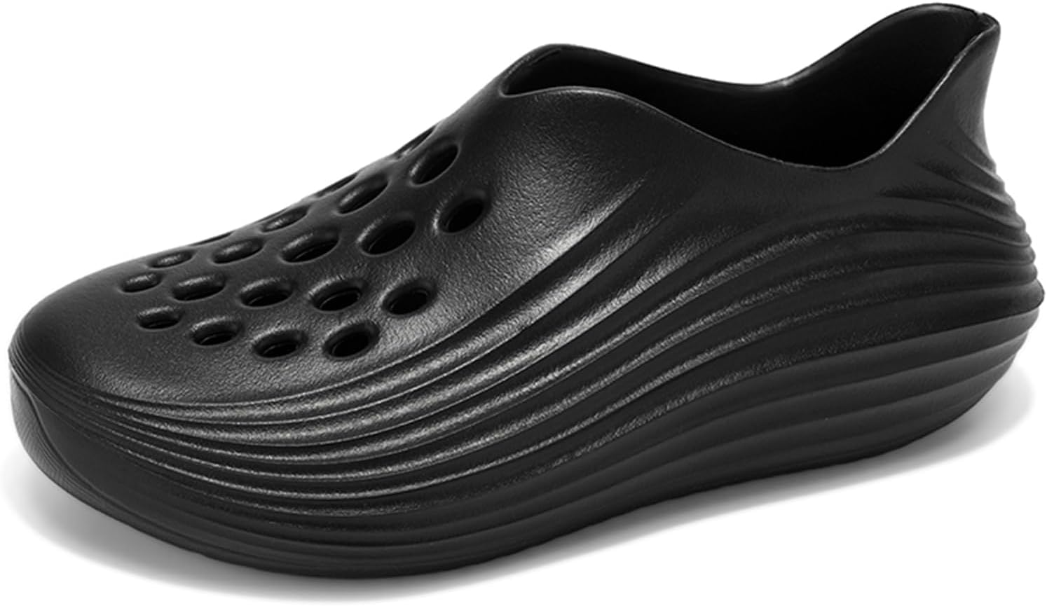 

Мужские слипоны из пены с вырезами, стиль Foam Runner, легкие, прочные, из материала EVA, дышащие, мягкие пляжные сандалии с вентиляцией для мужчин Inkuil, черный