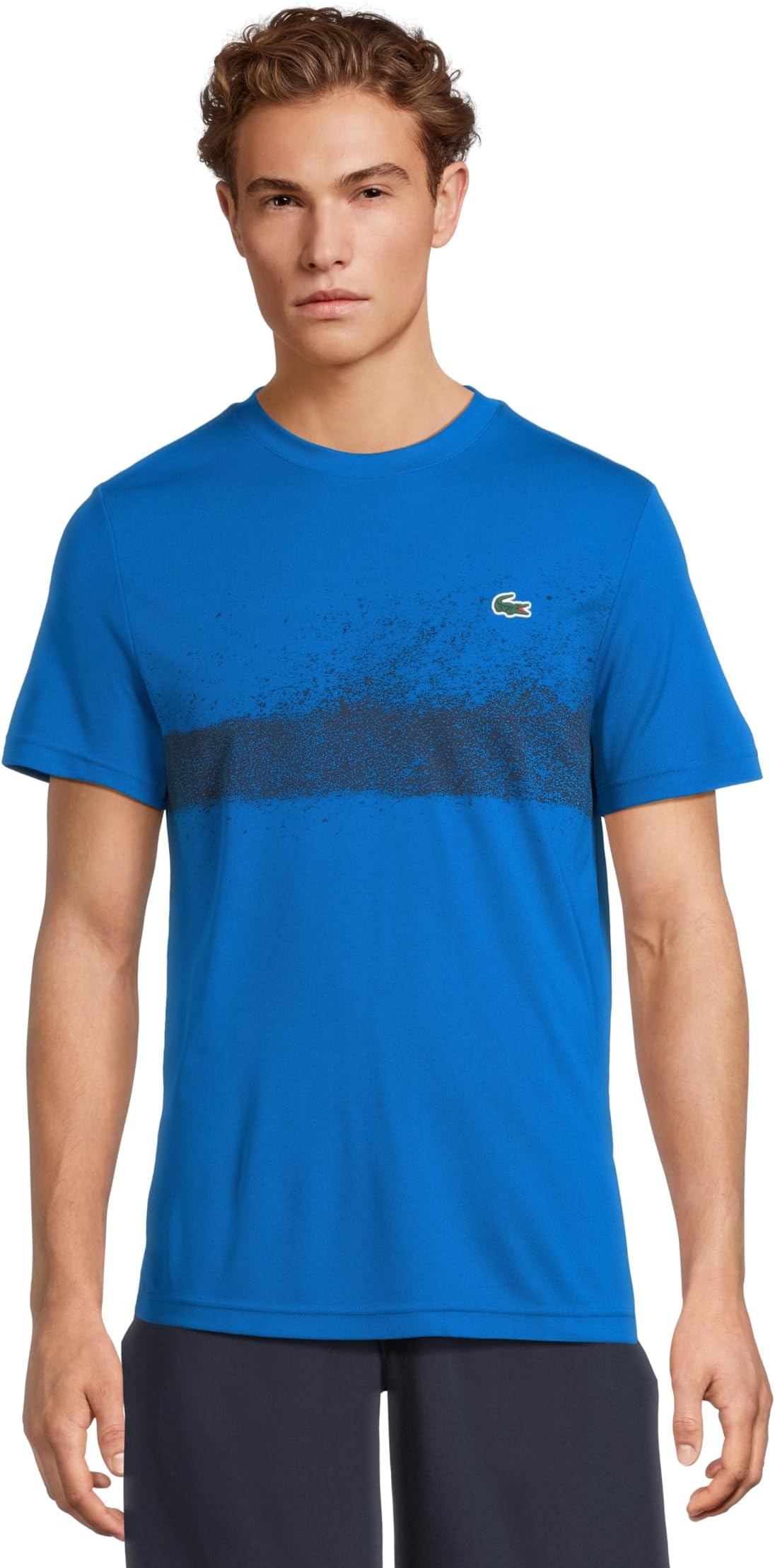 

Футболка Lacoste Short Sleeve Novak Fan Collection Tech Pique T-shirt, цвет Gipsy Blue/Navy Blue