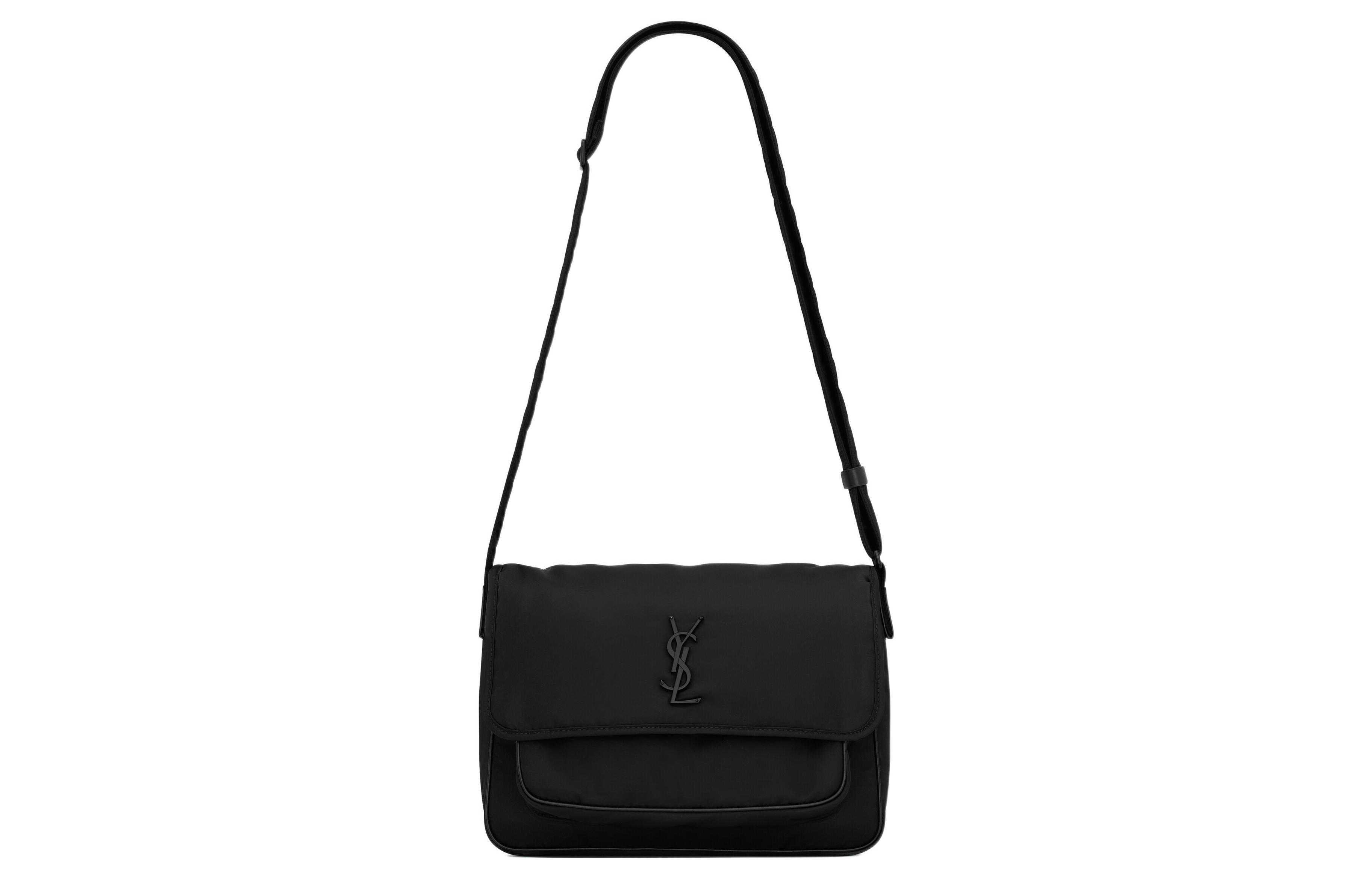

Saint Laurent Мужская сумка-мессенджер Niki из ткани с отделкой из коровьей кожи, сумка через плечо, сумка на плечо, черная