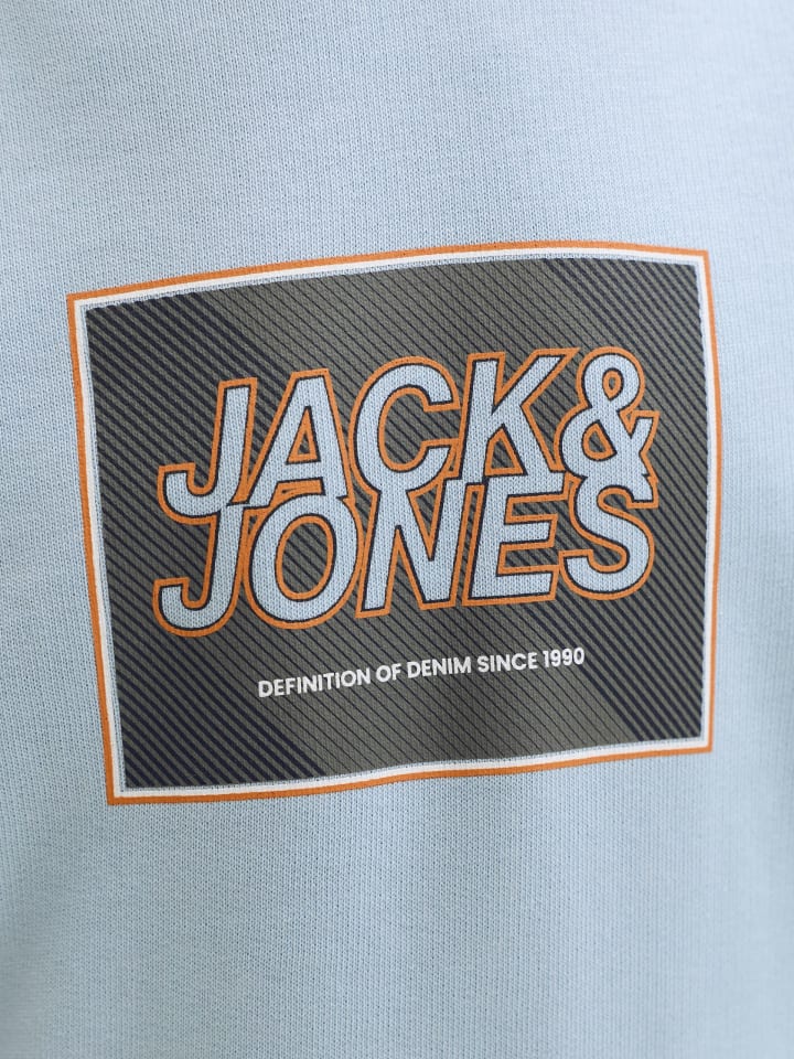 JACK & JONES Junior Толстовка с капюшоном JJRAIN SWEAT HOOD JNR небесно-голубого цвета — фото 4
