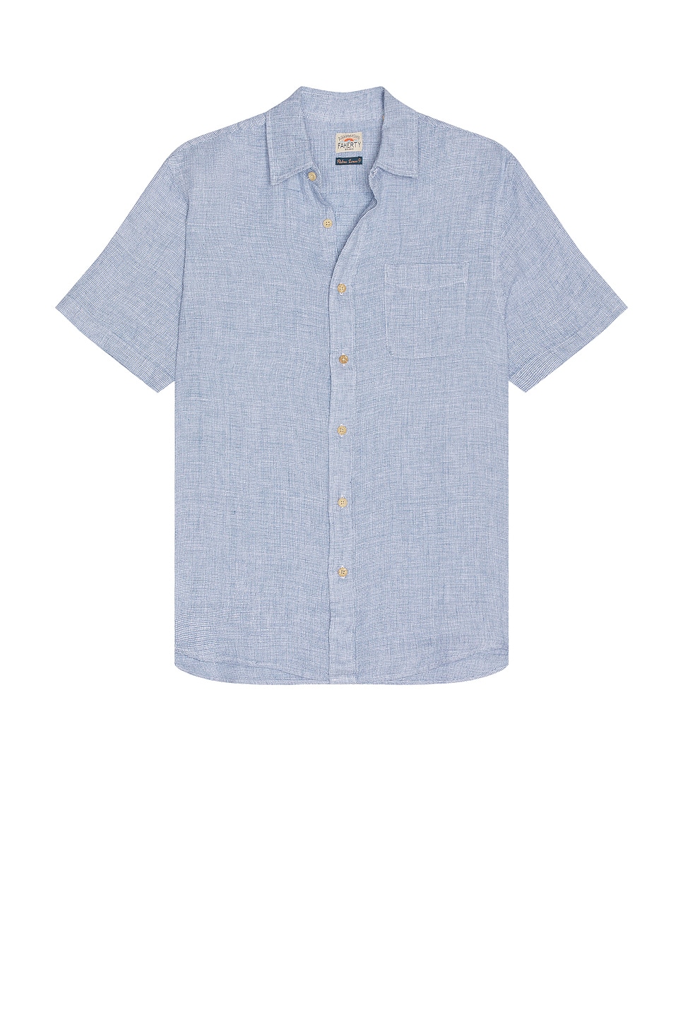

Короткая рубашка из льна "Palma" Faherty, blue basketweave